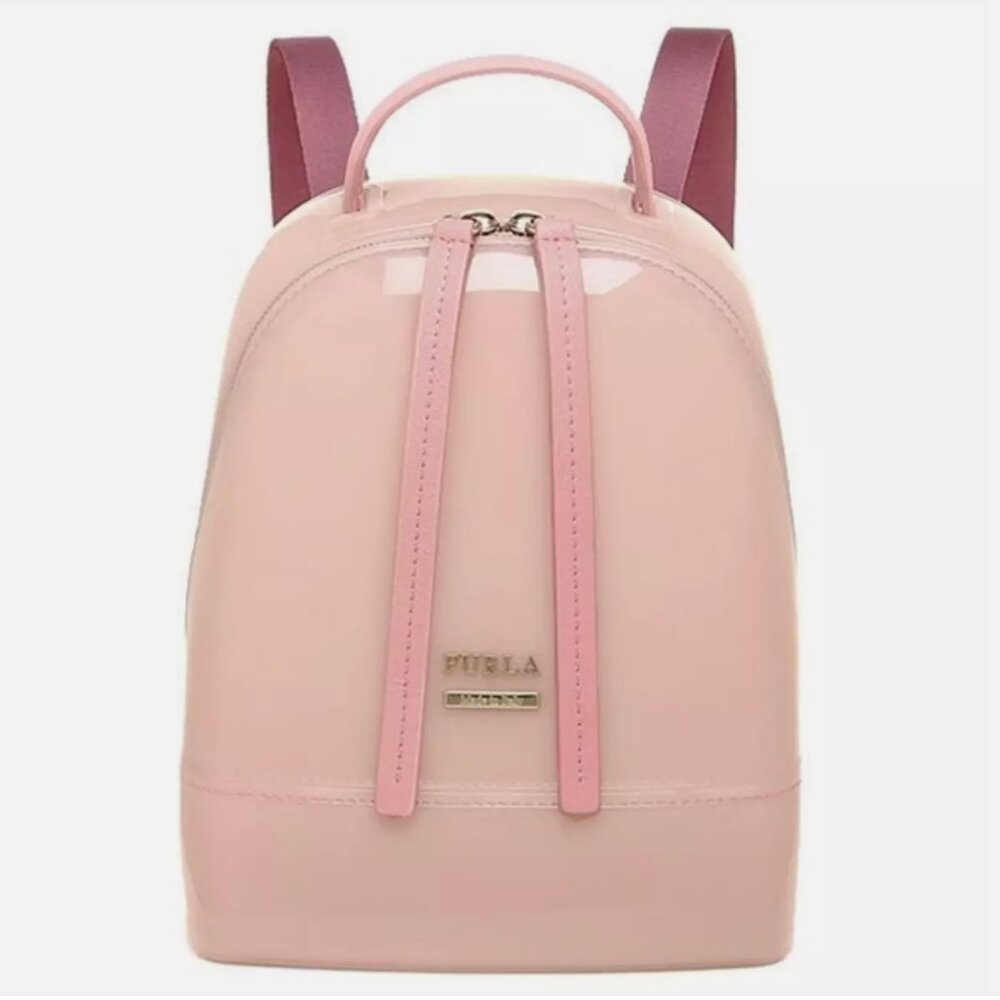 Furla Pink Candy Jelly Mini Backpack Crossbody Convertible PVC Bag